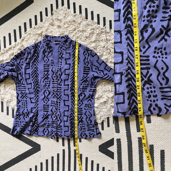 TIANELLO Dynasty Blouse with Engraved Metal Buttons in Grape Purple XL - Picture 13 of 16